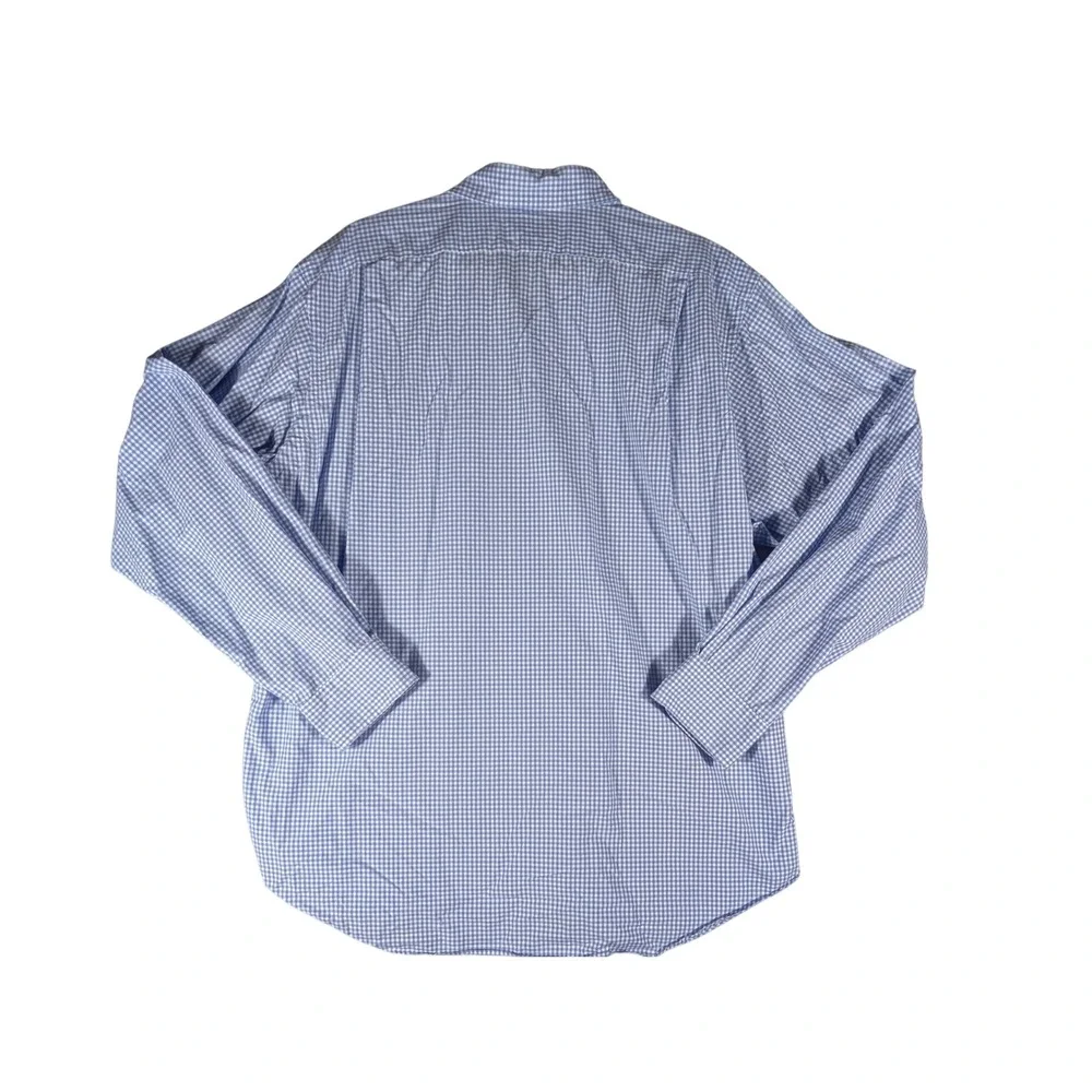 Polo Ralph Lauren Men's XL 17.5 Gingham Button Down Shirt Blue White Classic Fit